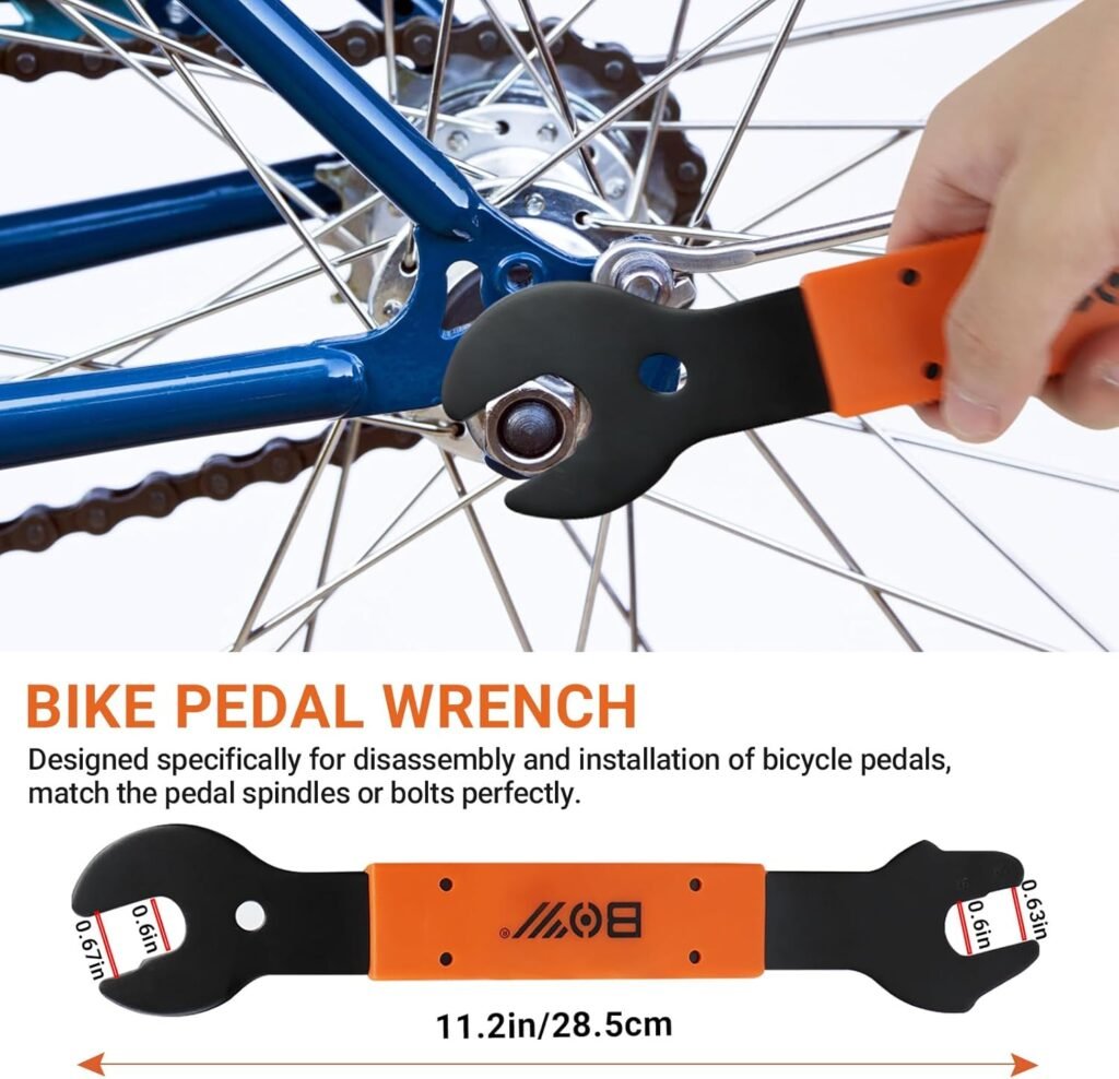 FOUUAAOOU Bike Tools Kit, Has 3 in 1 Bike Cassette Removal Tool, Bike Pedal Wrench, Bicycle Crank Removal Tool, Bottom Bracket Remover and Rotor Lockring Removal Tool, Bike Repair Tool Set